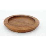 Cole and Mason , London and  New York : A walnut turned coaster marked under . 4 6/8" diameter