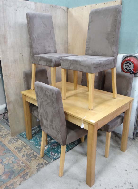 Table and 6 chairs CONDITION: Please Note -  we do not make reference to the condition of lots