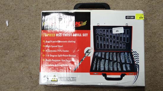 170 piece drill bit set CONDITION: Please Note -  we do not make reference to the condition of