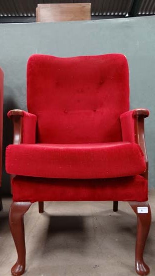 Red armchair CONDITION: Please Note -  we do not make reference to the condition of lots within