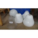 5 assorted glass lights shades CONDITION: Please Note -  we do not make reference to the condition