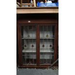 Bookcase with stained glass CONDITION: Please Note -  we do not make reference to the condition of