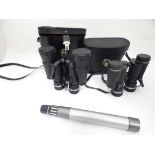 2 cased pairs of binoculars + telescope  CONDITION: Please Note -  we do not make reference to the