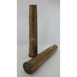 Trenchart Style : Two brass 40mm Bofors Autocannon shells with military acceptance marks for 1943,