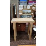 Pine high top table / bench CONDITION: Please Note -  we do not make reference to the condition of
