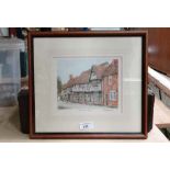 Print of a small water colour of a village in Kent CONDITION: Please Note -  we do not make