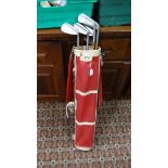 Golf : Six Tom Morris golf clubs in bag