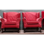 2 x red armchairs & sofa CONDITION: Please Note -  we do not make reference to the condition of lots