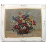 P. S. Hayden early XX,
Oil on canvas,
Still life of flowers in a vase,
Signed lower right
23 1/2 x