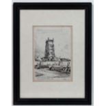 Robert Blake ( 1795-1886),
Etching,
'N. W. View of the Tower of Cromer Church'
Signed and dated '