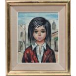 Sagers XX,
Oil on canvas,
Portrait of a young girl,
Signed upper right,
10 x 8"

 CONDITION: