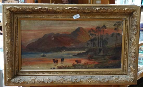 Gilt framed picture oil on canvas
Highland Scene CONDITION: Please Note -  we do not make