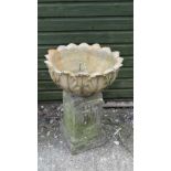 Reconstituted stone bird bath CONDITION: Please Note -  we do not make reference to the condition of
