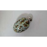 Egg form scent bottle reverse painted  CONDITION: Please Note -  we do not make reference to the