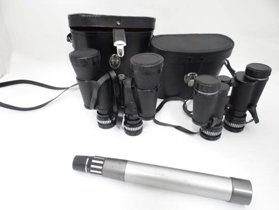 2 cased pairs of binoculars + telescope  CONDITION: Please Note -  we do not make reference to the - Image 3 of 12