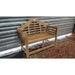 Lutyens style teak bench CONDITION: Please Note -  we do not make reference to the condition of lots