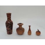 wooden vases /pots (4) CONDITION: Please Note -  we do not make reference to the condition of lots