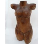 Nude carved wooden female torso CONDITION: Please Note -  we do not make reference to the