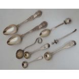 Assorted silver plate flatware to includeQueens pattern dessert spoons and various including a