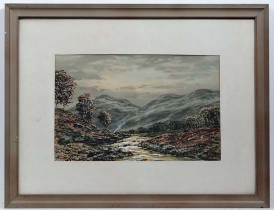John Hamilton Glass (Active 1890-1925),
Watercolour and gouache,
Scottish Highland view, ' Glen - Image 5 of 8