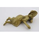 A gilded Vienna bronze of a reclined female figure approx 3" long  CONDITION: Please Note -  we do