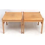 Vintage Retro : A pair of Danish designer blonde oak H W Klein (b.1919) for 'Lervad Danmark ' (