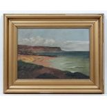 R A Leith c.1910,
Oil on canvas,
' Carlingheugh Bay near Arbroath, Scotland ',
Signed lower right