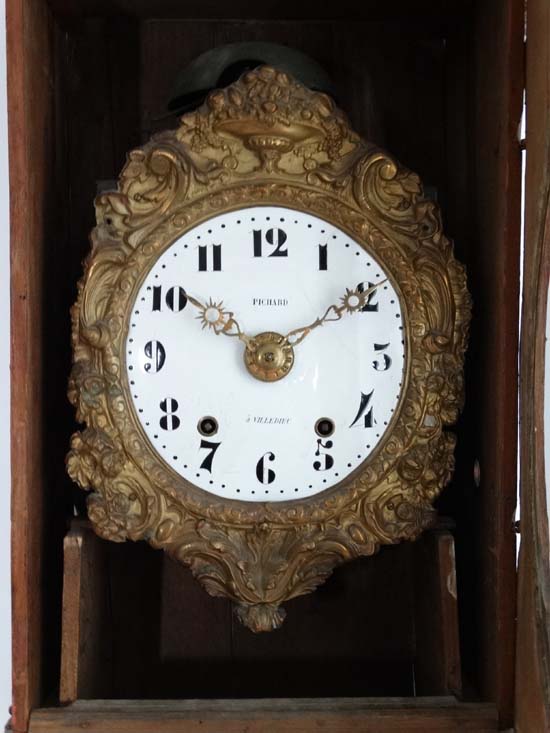 French Longcase Clock : ' Pichard a Villedieu ' c.1860 a signed 8"enamel dial with alarm centre, dot - Image 5 of 14