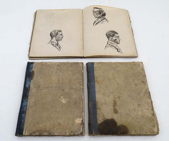 Books: A collection of  3 Henry Tonks artists sketch books. 1893 pattern filled with nudes,