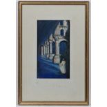 Monogrammed AA,
Pastel,
Port a Binson Priory , Cistercian Monastry located near Rheims, which became