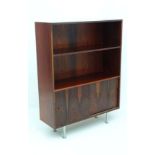 Vintage Retro: A Danish Rosewood? open bookcase. Measuring 46 3/4'' high x 35 1/2'' wide x 12''