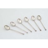 A set of 6 Art Deco silver coffee spoons hallmarked Birmingham 1935 maker William Adams Ltd. 3 1/