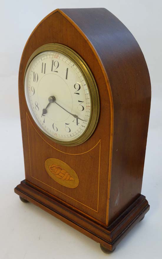 Lancet clock & carriage clock : a Duverdry & Bloquel  cylinder platform movement mahogany lancet - Image 7 of 7