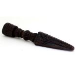 Nepalese / Tibetan Phurba : a triple sided Ritual Dagger or Stake a carved and patinated Shamanic