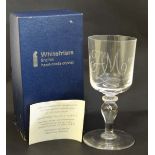 Whitefriars : a boxed Whitefriars English hand- made Crystal commemorative goblet 213/350 for the