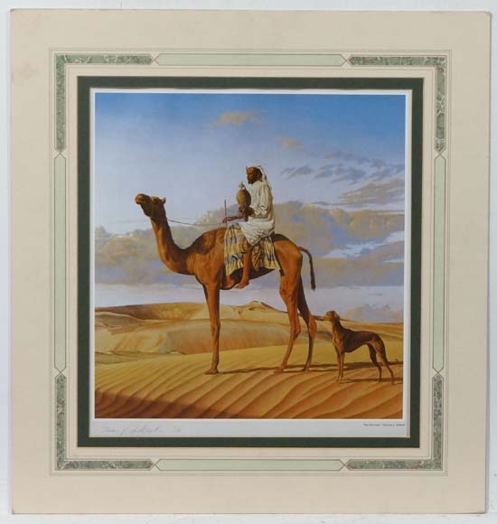Terence J Gilbert ( 1946)
Two limited edition coloured prints 
' The Falconer 1/25 '
Signed and