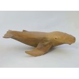 A carved wooden model of  a  Wrights whale. approx 11 1/2" long  CONDITION: Please Note -  we do not