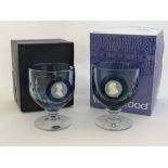 Wedgwood Glass : a Winston Churchill Cameo goblet and a HRH The Prince of Wales goblet , both