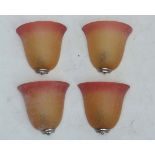 4 20thC flecked glass wall lights  each approx 10" wide x 8" high  CONDITION: Please Note -  we do