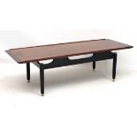 Vintage Retro : a British Gomme G- Plan long Occasional Table ( B884) with ebonised under tier and