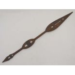 An Ethnographic Native Tribal carved wooden spear approx 44 3/4" long  CONDITION: Please Note -