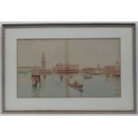 Carlo Menegazzi (XIX-XX) Venetian,
Watercolor,
On the Grand Canal , Venice,
Signed lower right.
6