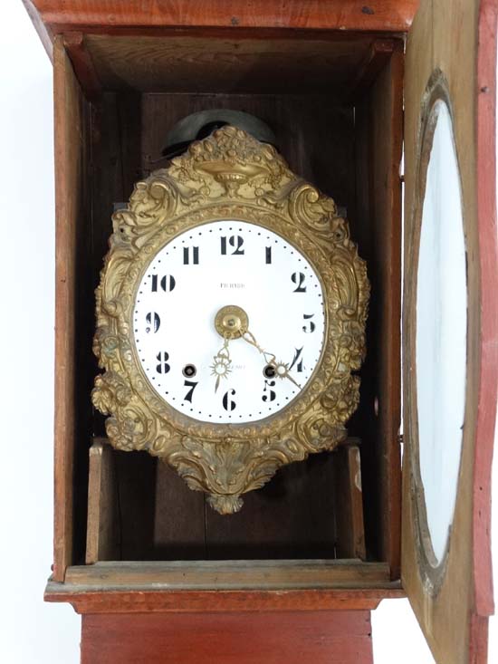 French Longcase Clock : ' Pichard a Villedieu ' c.1860 a signed 8"enamel dial with alarm centre, dot - Image 11 of 14