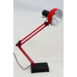 Vintage Retro: A Lival of Finland  angle poise style red lamp. Marked. Max height 34'' Approx.