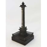 19thC Grand Tour souvenir : A thermometer in the form of Trajan's column Rome  7 1/.2" high .