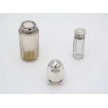 Assorted items to include a glass dressing table bottle with silver top hallmarked London 1896 maker