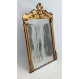 A 19thC gilt gesso pier mirror with acanthus decoration 64 3/4" high x 43 1/2" wide  CONDITION: