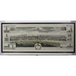 Topographical print,
Reprint of coloured engraving,
' The South West Prospect of Northampton ',
19 x