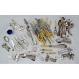 A quantity of assorted silver plated ware  to include various flat ware, fish servers, stilton