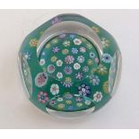 Whitefriars  : a 1978 millefiori  paperweight with slice cut sides and marked '1978' to one of the